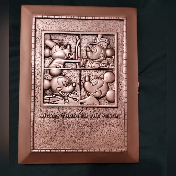 "Mickey Through The Years" Copper Book Style Picture Frame w/ pin, 4x6, EUC! - Picture 1 of 8